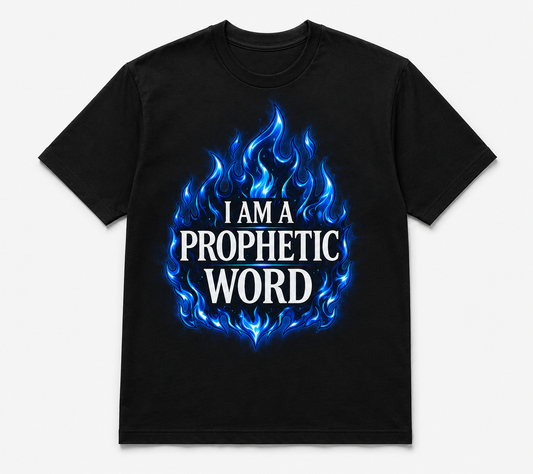 Prophetic Word T-Shirt — 'I Am A Prophetic Word' Flame Design